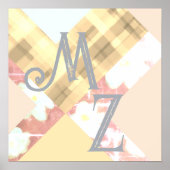Monogram-Initialen benutzerdefinierte geometrische Poster (Vorne)