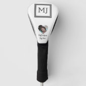Monogram-Initialen Beste Schwarz-Weiß-Mama Par Golf Headcover (Vorderseite)