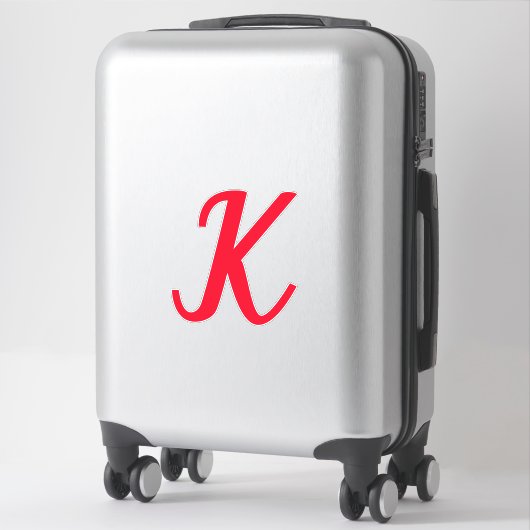 Monogram-Initialen Letter Red Bold Individuelle Na Aufkleber (Koffer)