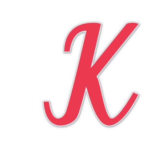 Monogram-Initialen Letter Red Bold Individuelle Na Aufkleber (Vorderseite)