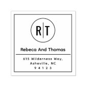Monogram Initialen Moderne minimale Rücksendeadres Permastempel (Design)