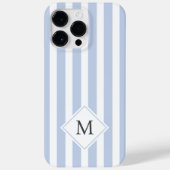 Monogram Initialen staubige hellblaue Streifen Case-Mate iPhone Hülle (Rückseite)