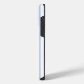 Monogram Initialen staubige hellblaue Streifen iPhone Hülle (Linke Seite)