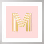 Monogram, initiales Licht, rot-rosa Hintergrund Foliendrucke (Vorderseite)