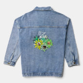 Monogram Initials 3 Foto Daisy-Blume Jeansjacke (Rückseite)