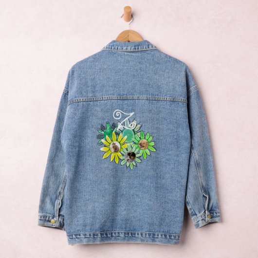 Monogram Initials 3 Foto Daisy-Blume Jeansjacke (Hangar)