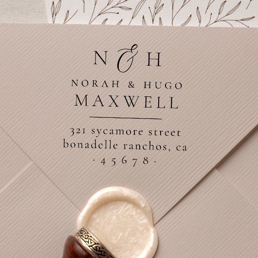 Monogram Initials Ampersand Paare Rücksendeadresse Gummistempel