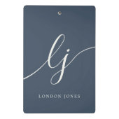 Monogram Initials Beruflich Minimaler Skriptname Mini Klemmbrett (Rückseite)