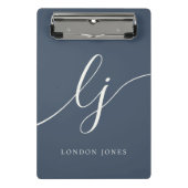 Monogram Initials Beruflich Minimaler Skriptname Mini Klemmbrett (Vorderseite)