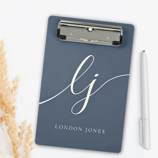 Monogram Initials Beruflich Minimaler Skriptname Mini Klemmbrett