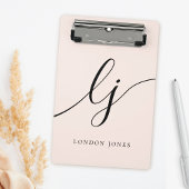 Monogram Initials Beruflich Minimaler Skriptname Mini Klemmbrett