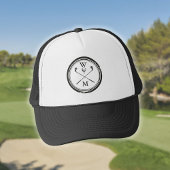 Monogram Initials Black and White Golf Truckerkappe