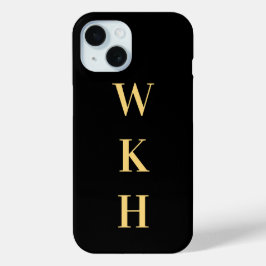 Monogram Initials Black Gold Case-Mate iPhone Hülle