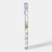 Monogram Initials Blue Gold Mermaid Scales Case-Mate iPhone Hülle (Rückseite / Links)
