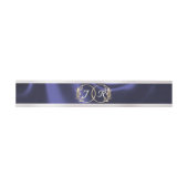 Monogram Initials Blue Ribbon Wedding Einladungsbanderole (Flach)