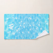Monogram Initials blue water rippwater textures Handtuch (Handtuch)