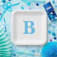 Monogram Initials Blue White Baby Dusche Custom