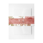 Monogram Initials Blush Floral Wedding Einladungsbanderole (Vorderseite Beispiel)