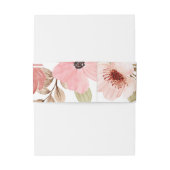 Monogram Initials Blush Floral Wedding Einladungsbanderole (Rückseitenbeispiel)