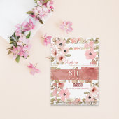 Monogram Initials Blush Floral Wedding  Einladungsbanderole