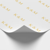 Monogram Initials Bride Groom Couple Name Hochzeit Geschenkpapier (Ecke)