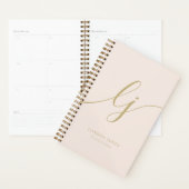 Monogram Initials Business Blush Gold Script Name Planer (Anzeige)