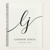 Monogram Initials Business Planner Elfenbeinschrif Planer (Vorderseite)