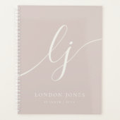 Monogram Initials Business Planner Rose Rosa Elfen Planer (Vorderseite)