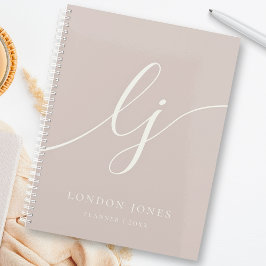 Monogram Initials Business Planner Rose Rosa Elfen Planer