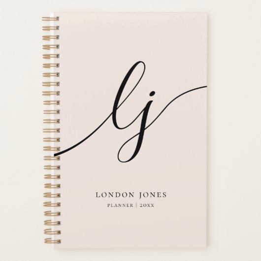Monogram Initials Business Planner Skriptname Planer (Vorderseite)