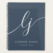Monogram Initials Business Planner Skriptname Planer (Vorderseite)