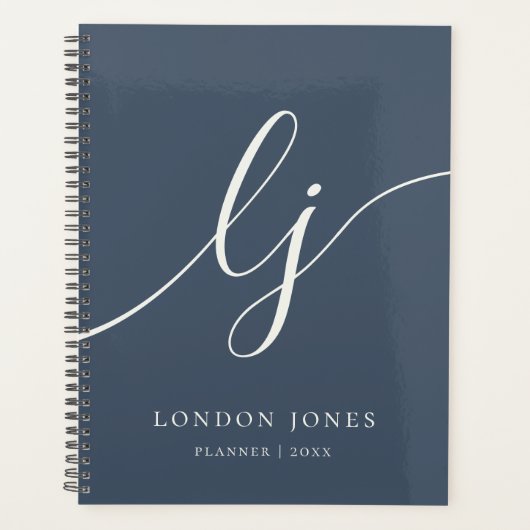 Monogram Initials Business Planner Skriptname Planer (Vorderseite)