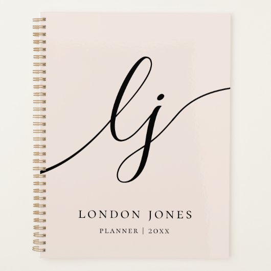 Monogram Initials Business Planner Skriptname Planer (Vorderseite)