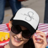 Monogram Initials Calligraphy Minimalistisch Truckerkappe