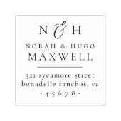 Monogram Initials Couples Rücksendeadresse Permastempel (Design)
