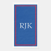 Monogram Initials Custom Red Blue White 2023 Serviette (Vorderseite)
