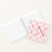 Monogram Initials Damask Peach Notebook Notizblock (Innenseite)