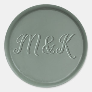 Monogram Initials Dark Sage Wax Siegel Sticker