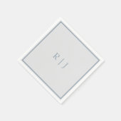 Monogram Initials Dusty Blue Gray Serviette (Ecke)