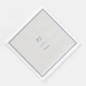Monogram Initials Dusty Blue Gray Serviette (Ecke)