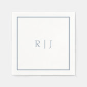 Monogram Initials Dusty Blue Simple Wedding Serviette (Vorderseite)