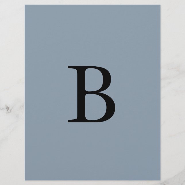 Monogram Initials Dusty Blue Weddings Brautparty Briefbogen (Vorderseite)