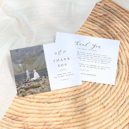 Monogram Initials Elegant Ampersand Foto Hochzeit Dankeskarte