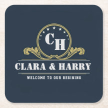 Monogram Initials elegant calligraphic minimalist 