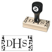 Monogram Initials Falling Maple Blätter Briefmarke Gummistempel (Stempel)