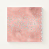 Monogram-Initials für individuelles Peach-Notebook Notizblock (Rückseite)