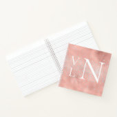 Monogram-Initials für individuelles Peach-Notebook Notizblock (Innenseite)