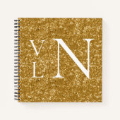 Monogram-Initials für kundenspezifische Gold-Noteb Notizblock (Vorderseite)