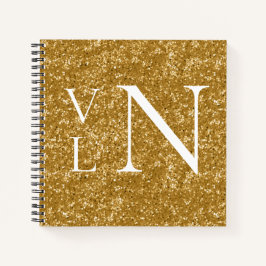 Monogram-Initials für kundenspezifische Gold-Noteb Notizblock