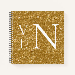 Monogram-Initials für kundenspezifische Gold-Noteb Notizblock